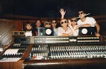 Bye bye from the Divinyls, producer Mark Chapman and I. I spent a month in Hollywood recording their Monkey Grip album. That's a vintage API console in legendary Sunset Sound. 